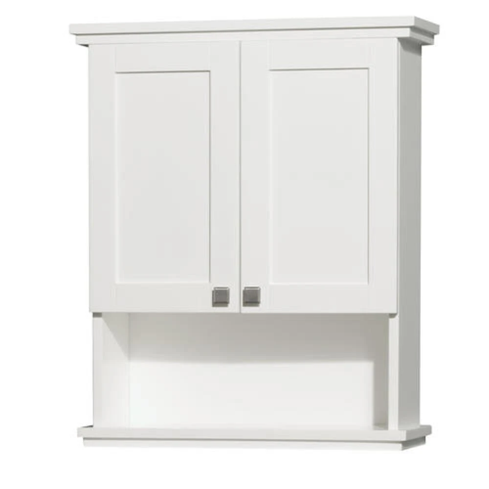 Wyndham Collection Acclaim 25"W X 9"D X 30"H White Bathroom Wall Cabinet 1 Wyndham Collection Acclaim 25"W X 9"D X 30"H White Bathroom Wall Cabinet
