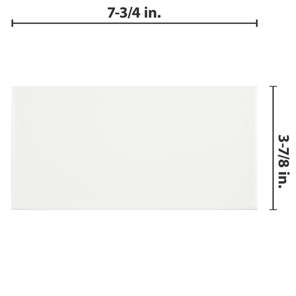 Merola Tile Projectos 7-3/4 In. X 3-7/8 In. Neve Matte Ceramic Subway Floor And Wall Subway Tile (11.46 Sq. Ft. / Case) 3 Merola Tile Projectos 7-3/4 In. X 3-7/8 In. Neve Matte Ceramic Subway Floor And Wall Subway Tile (11.46 Sq. Ft. / Case) - Image 3