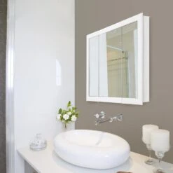 Concord 30 In. X 30 In. Tri-View Surface-Mount Medicine Cabinet In White Gloss -Household Items a431b0ca676c09f242a4d75c77221e28 1800x1800