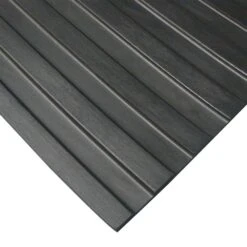 Rubber-Cal Corrugated Wide Rib 3 Ft. X 4 Ft. Black Rubber Flooring (12 Sq. Ft.)