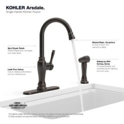Arsdale Single-Handle Standard Kitchen Faucet With Swing Spout And Sidespray In Oil-Rubbed Bronze -Household Items a7e5b2f47104038c0408c7c657cfa2c5 1800x1800