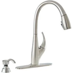 DeLuca Single-Handle Pull-Down Sprayer Kitchen Faucet With ShieldSpray Technology And Soap Dispenser In Stainless 28 DeLuca Single-Handle Pull-Down Sprayer Kitchen Faucet With ShieldSpray Technology And Soap Dispenser In Stainless -Household Items a7fb2669785ab3bcc7923cf7ea7110e8 1800x1800