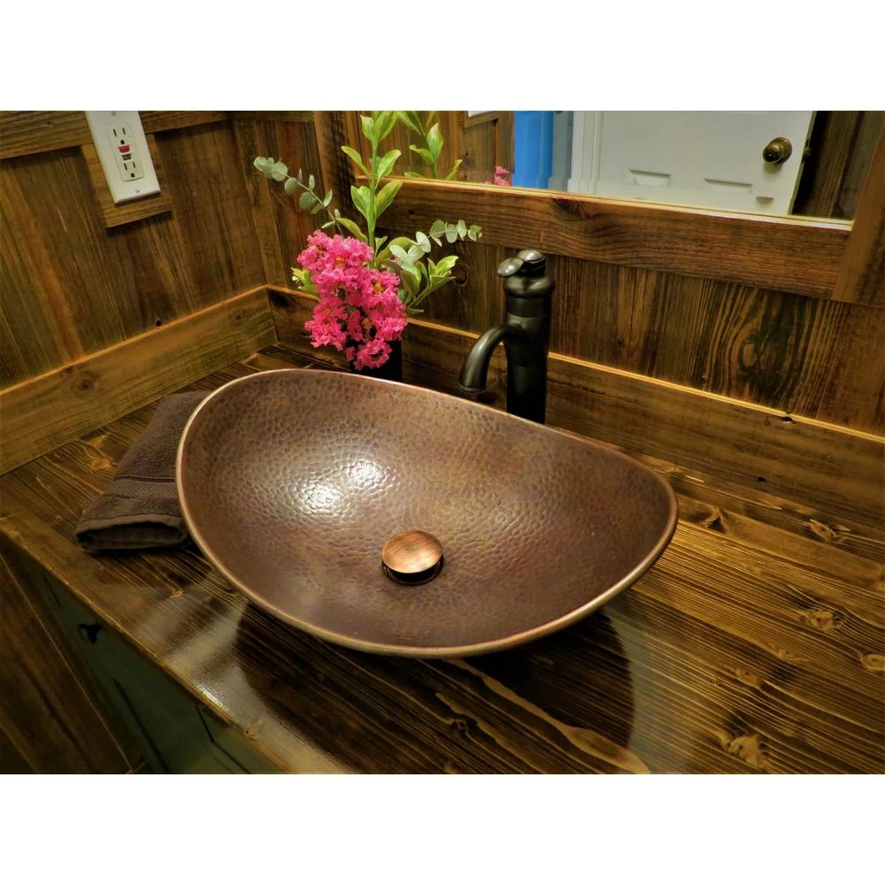 SINKOLOGY Confucius 19 In. Copper Vessel Sink Handmade Pure Copper Sink In Antique Copper 6 SINKOLOGY Confucius 19 In. Copper Vessel Sink Handmade Pure Copper Sink In Antique Copper - Image 6