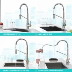 Oletto Single-Handle Pull-Down Sprayer Kitchen Faucet In All-Brite Spot-Free Stainless Steel -Household Items b2dd381f68b6c711e81b9aa6169540c0 1800x1800