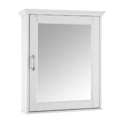 Ashburn 23 In. W X 28 In. H X 8 In. D Framed Surface-Mount Bathroom Medicine Cabinet In White