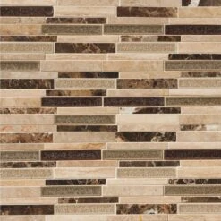 MSI Stonegate Interlocking 12 In. X 12 In. X 8 Mm Glass Stone Blend Mesh-Mounted Mosaic Wall Tile (1 Sq. Ft.)
