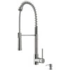Laurelton Single-Handle Pull-Down Sprayer Kitchen Faucet With Soap Dispenser In Stainless Steel