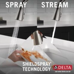 Lenta Single-Handle Pull-Down Sprayer Kitchen Faucet With ShieldSpray Technology SpotShield Stainless -Household Items b87305a36846bf465a8382ebab8d29b5 1800x1800
