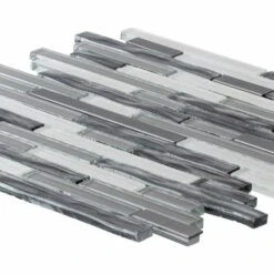 Jeffrey Court Waves Of Grey 11.50 In. X 11.875 In. X 9 Mm Interlocking Glossy Glass/Metal Mosaic Tile -Household Items bd019fe47edd37db492622a9d476379f 1800x1800