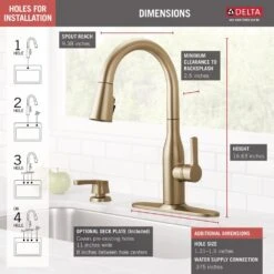 Marca Single-Handle Pull-Down Sprayer Kitchen Faucet With ShieldSpray Technology In Champagne Bronze -Household Items be6479bac648c77572849bf105b68b21 1800x1800