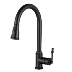 Household Items 16 Easy-Install Single-Handle Pull-Down Sprayer Kitchen Faucet With Flexible Hose In Matte Black