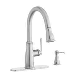 Kagan Single-Handle Pull-Down Sprayer Kitchen Faucet With Soap Dispenser In Bronze -Household Items c1822af01aa8e0a9458729b49ceb890d 1800x1800