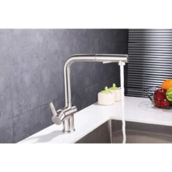 Single-Handle Pull Out Sprayer Kitchen Faucet In Polished Chrome -Household Items d0e0a244b9e71f66da6aba91dcc7b1f3 1800x1800