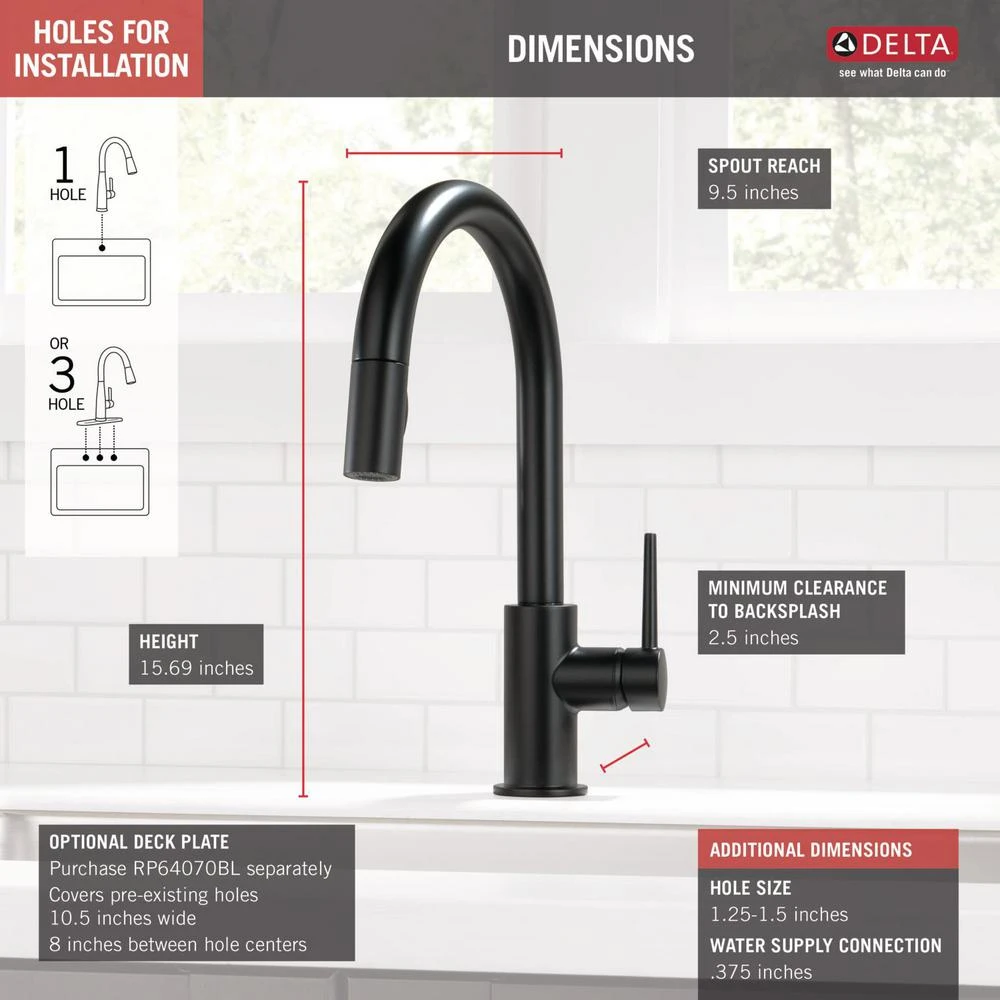 Trinsic Single-Handle Pull-Down Sprayer Kitchen Faucet With MagnaTite Docking In Matte Black 3 Trinsic Single-Handle Pull-Down Sprayer Kitchen Faucet With MagnaTite Docking In Matte Black - Image 3