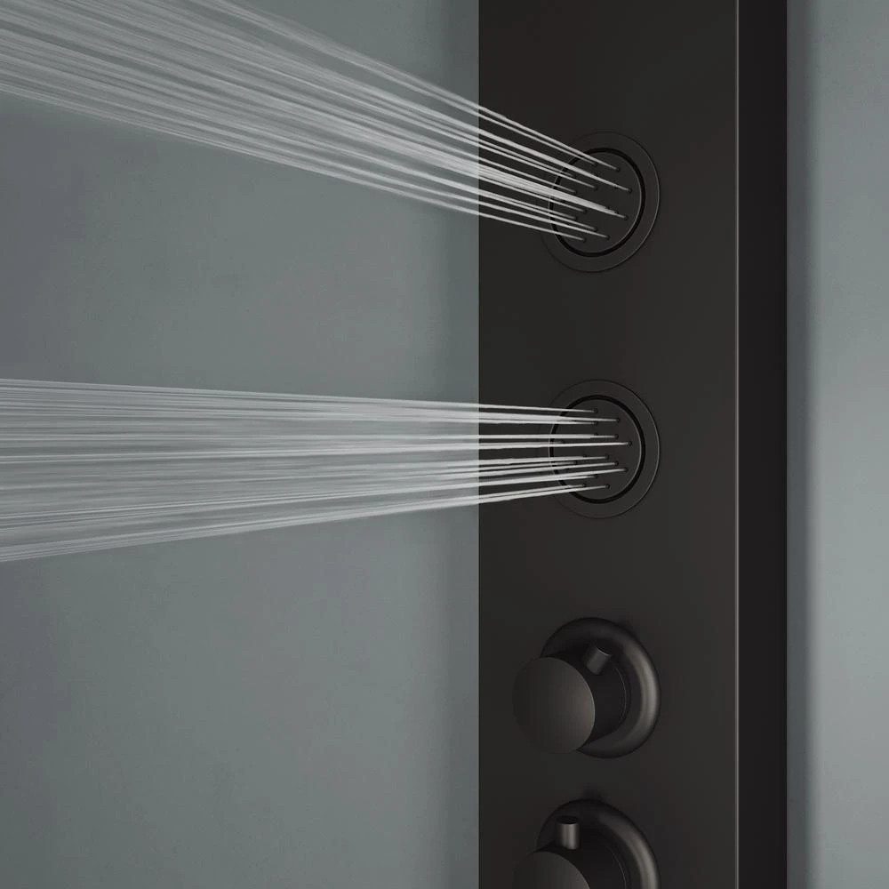 Elling-Ton 59 In. 4-Jet High Pressure Shower System With Fixed Rainhead And Handheld Dual Shower In Matte Black 6 Elling-Ton 59 In. 4-Jet High Pressure Shower System With Fixed Rainhead And Handheld Dual Shower In Matte Black - Image 6