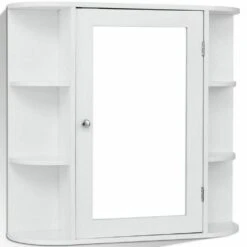 6.5 In. X 25 In. X 26 In. White Multipurpose Wall Surface Mount Bathroom Storage Medicine Cabinet With Mirror -Household Items da058525b8c2f23a8829bc696e4c38c2 1800x1800
