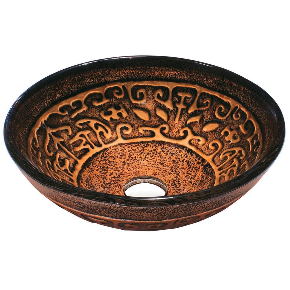 VIGO Gray Handmade Glass Round Vessel Bathroom Sink In Gray Onyx 11 VIGO Gray Handmade Glass Round Vessel Bathroom Sink In Gray Onyx - Image 11