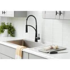 Brenner Commercial Style Single-Handle Pull-Down Sprayer Kitchen Faucet In Oil Rubbed Bronze Finish -Household Items e59b474727d8647a8ffe17a6719e73c5 1800x1800
