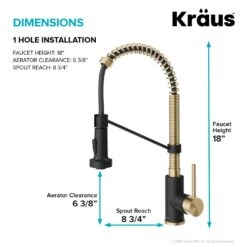 Single-Handle Pull-Down Kitchen Faucet With Dual Function Sprayhead In Spot Free Antique Champagne Bronze/Matte Black -Household Items ea6979c7c2358c36a6f3f8db57c90f5e 1800x1800