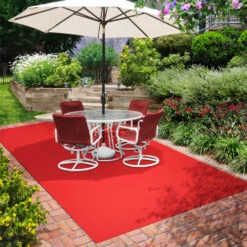 Indoor/Outdoor Carpet With Rubber Marine Backing - Red 6' X 10' - Several Sizes Available - Carpet Flooring For Patio, Porch, Deck, Boat, Basement Or Garage -Household Items efab9d5e 0f84 4aae b1cf 0c38f3cde1fb 1.79aa570f26484bd2f789a5a9a6dc4298 1800x1800