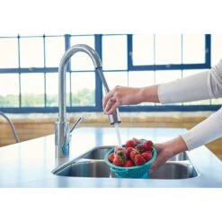 Genta Single-Handle Pull-Down Sprayer Kitchen Faucet With Reflex In Chrome -Household Items efb556554d75b2d3e5a3d5680599b4be 1800x1800