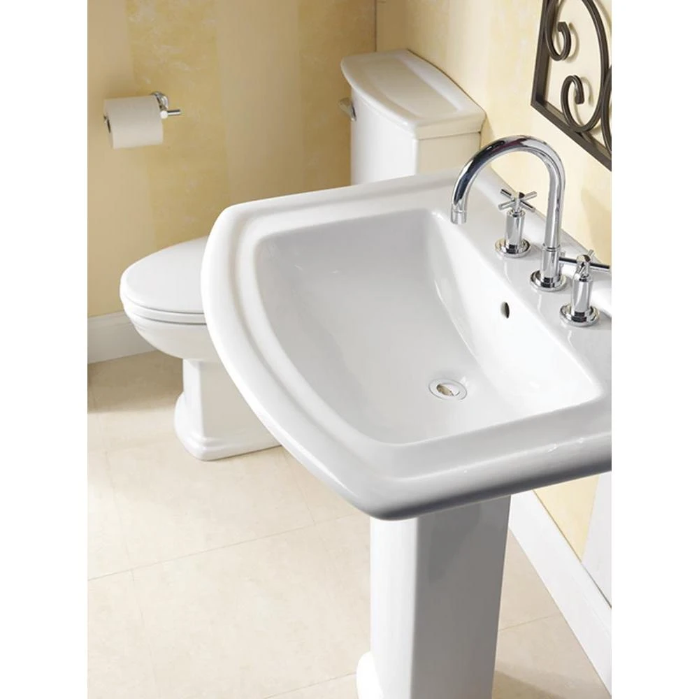 Washington 550 Vitreous China Pedestal Combo Bathroom Sink In White 6 Washington 550 Vitreous China Pedestal Combo Bathroom Sink In White - Image 6
