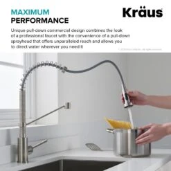 Single-Handle Pull-Down Kitchen Faucet With Dual Function Sprayhead In Spot Free Antique Champagne Bronze/Matte Black -Household Items f10e16985efcab9da9a49d619b5e7bb0 1800x1800