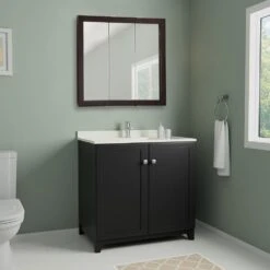 Ventura 36 In. W X 30 In. H X 6 In. D Framed Tri-View Surface-Mount Bathroom Medicine Cabinet In Espresso 19 Ventura 36 In. W X 30 In. H X 6 In. D Framed Tri-View Surface-Mount Bathroom Medicine Cabinet In Espresso -Household Items f24a066a0ee8e26955bc01af19ad89f5 1800x1800