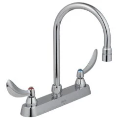 Commercial 2-Handle Kitchen Faucet In Chrome With Lever Blade Handles