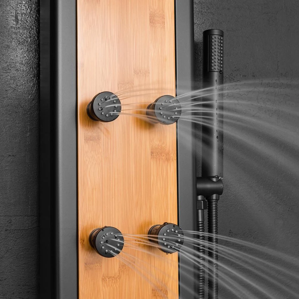 57 In. 8-Jet Multifunction Shower Panel System With Adjustable Rainfall Shower Head And Handheld Shower Head 6 57 In. 8-Jet Multifunction Shower Panel System With Adjustable Rainfall Shower Head And Handheld Shower Head - Image 6