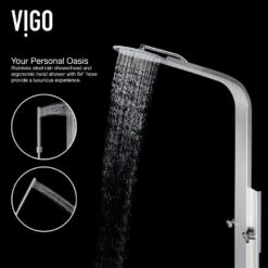 Mateo 59.5 In. 6-Jet High Pressure Shower Panel System With Rainhead Fixed Handheld Dual Shower In Stainless Steel -Household Items fa5d52effb59880a8a94453315dec759 1800x1800
