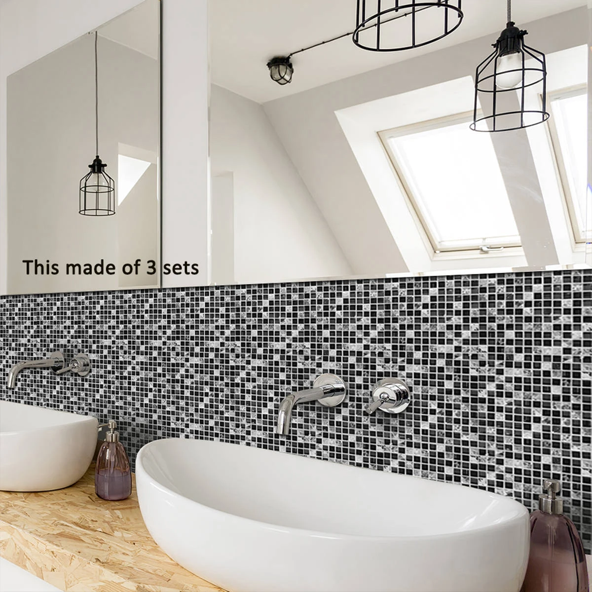 UKAP 10Pcs Mosaic Pattern Waterproof Wall Tile Stickers Peel And Stick Tile Kitchen Backsplash Wallpaper Sticker 15x15cm/20x20cm 9 UKAP 10Pcs Mosaic Pattern Waterproof Wall Tile Stickers Peel And Stick Tile Kitchen Backsplash Wallpaper Sticker 15x15cm/20x20cm - Image 9