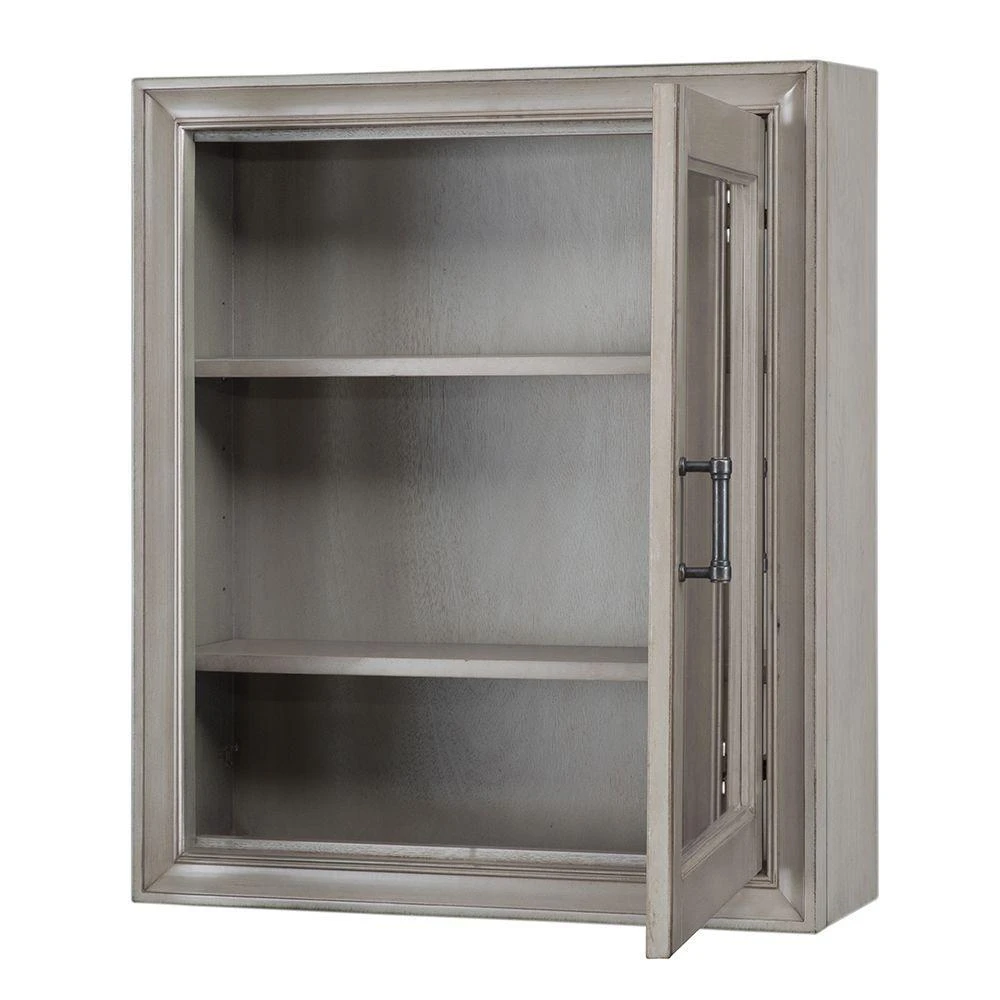 Hazelton 24 In. W X 28 In. H Framed Surface-Mount Bathroom Medicine Cabinet In Antique Grey 5 Hazelton 24 In. W X 28 In. H Framed Surface-Mount Bathroom Medicine Cabinet In Antique Grey - Image 5