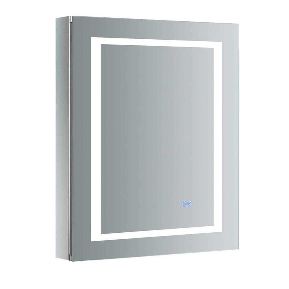 Spazio 24 In. W X 30 In. H Recessed Or Surface Mount Medicine Cabinet With LED Lighting, Mirror Defogger And Left Hinge 1 Spazio 24 In. W X 30 In. H Recessed Or Surface Mount Medicine Cabinet With LED Lighting, Mirror Defogger And Left Hinge