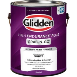 Glidden High Endurance Plus Grab-N-Go Eggshell Interior Paint & Primer, White, 1 Gallon